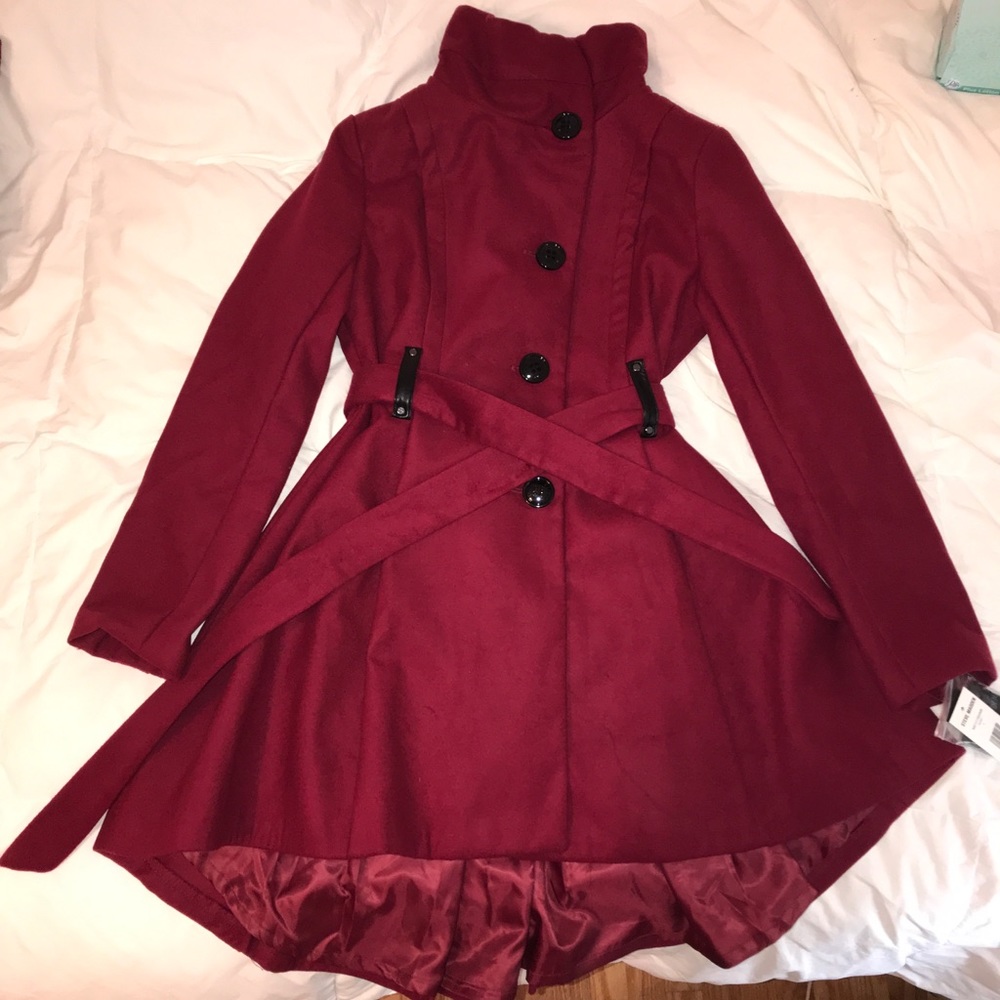 NWT Steve Madden Ruby Wool Blend Belted Coat
